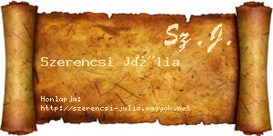 Szerencsi Júlia névjegykártya